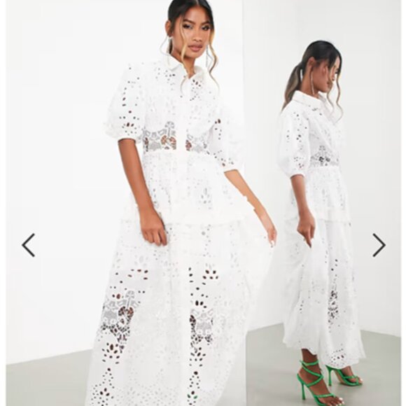 ASOS EDITION white eyelet dress - Picture 1 of 7